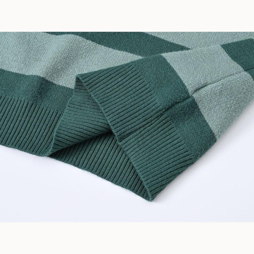 Autumn and Winter Boys and Girls Middle and Large Children Round Neck England Thick Stripes Outside The Inner Fashion Loose Sweater Tops