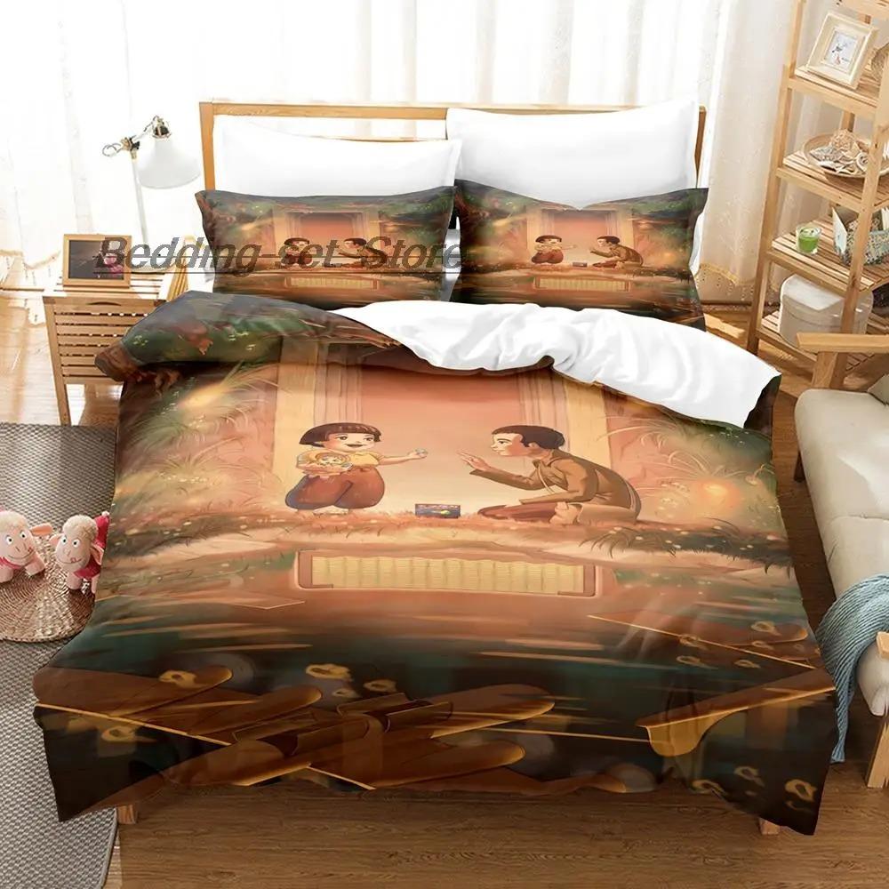 New Grave of the Fireflies Bedding Set Single Twin Full Queen King Size Bed Set Aldult Kid Bedroom Duvetcover Sets Kawaii Anime