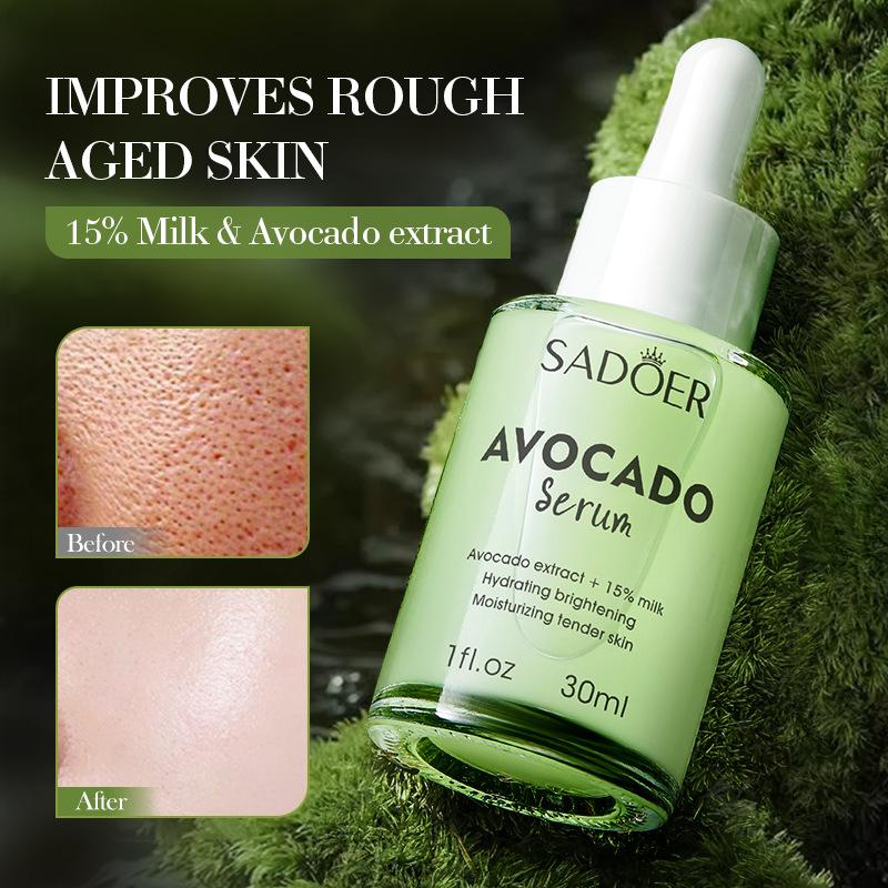 Avocado Fruit Milk Facial Essence, Moisturize, Smooth, and Reduce Wrinkles, Increase Elasticity, Improve Dry and Rough, Brighten,  Smoothes Wrinkles
