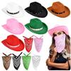 Cowboy Hat With Pink Star Rivets Costume Accessory For Parties