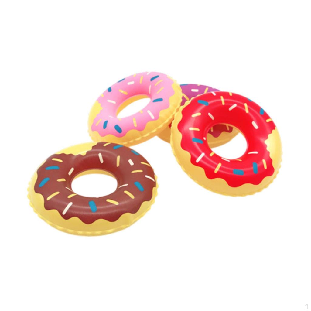 4 Pieces Bathing Toys Swimming Rings Inflatable Gift Doll House Props Miniatures for Children Boys