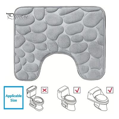 Toilettenbodenmatte, verschleißfest, super saugfähig, rutschfest, dekorative U-förmige Bodenmatte für das Badezimmer