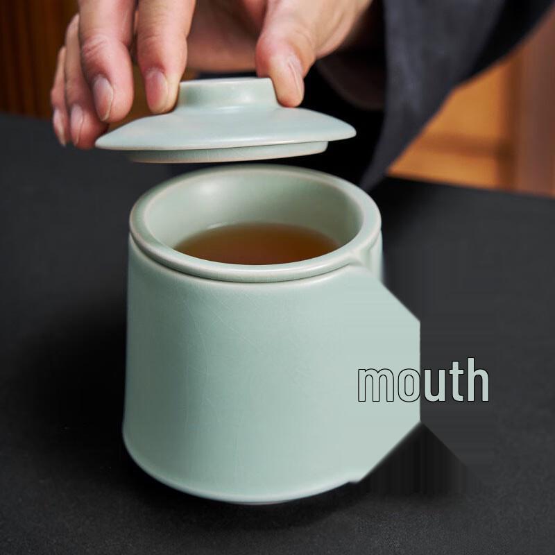 Dehua White Porcelain Office Tea Mug with Ceramic Infuser