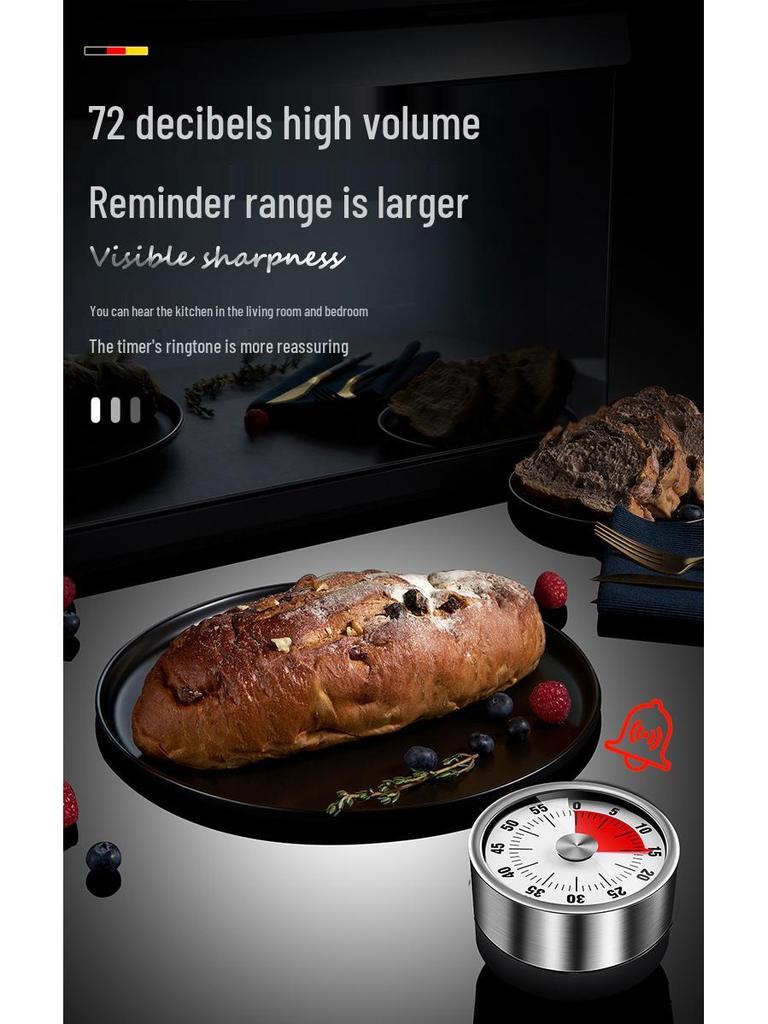 Magnetic Stainless Steel Countdown Timer: Kitchen & Student Time Management Tool with Alarm.
