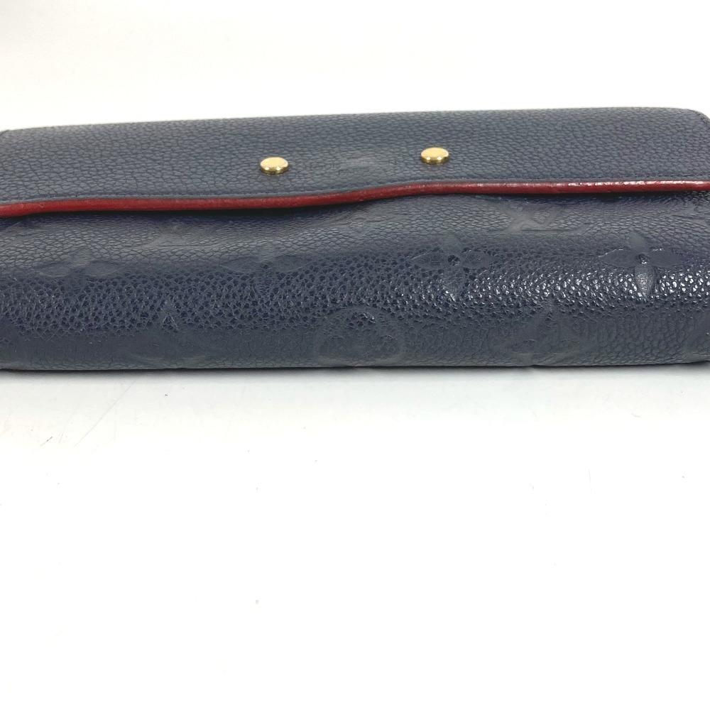 Louis Vuitton M62127 MonogramEmpreinte Portefeuille Ponneuf Long Wallet Navy/Red