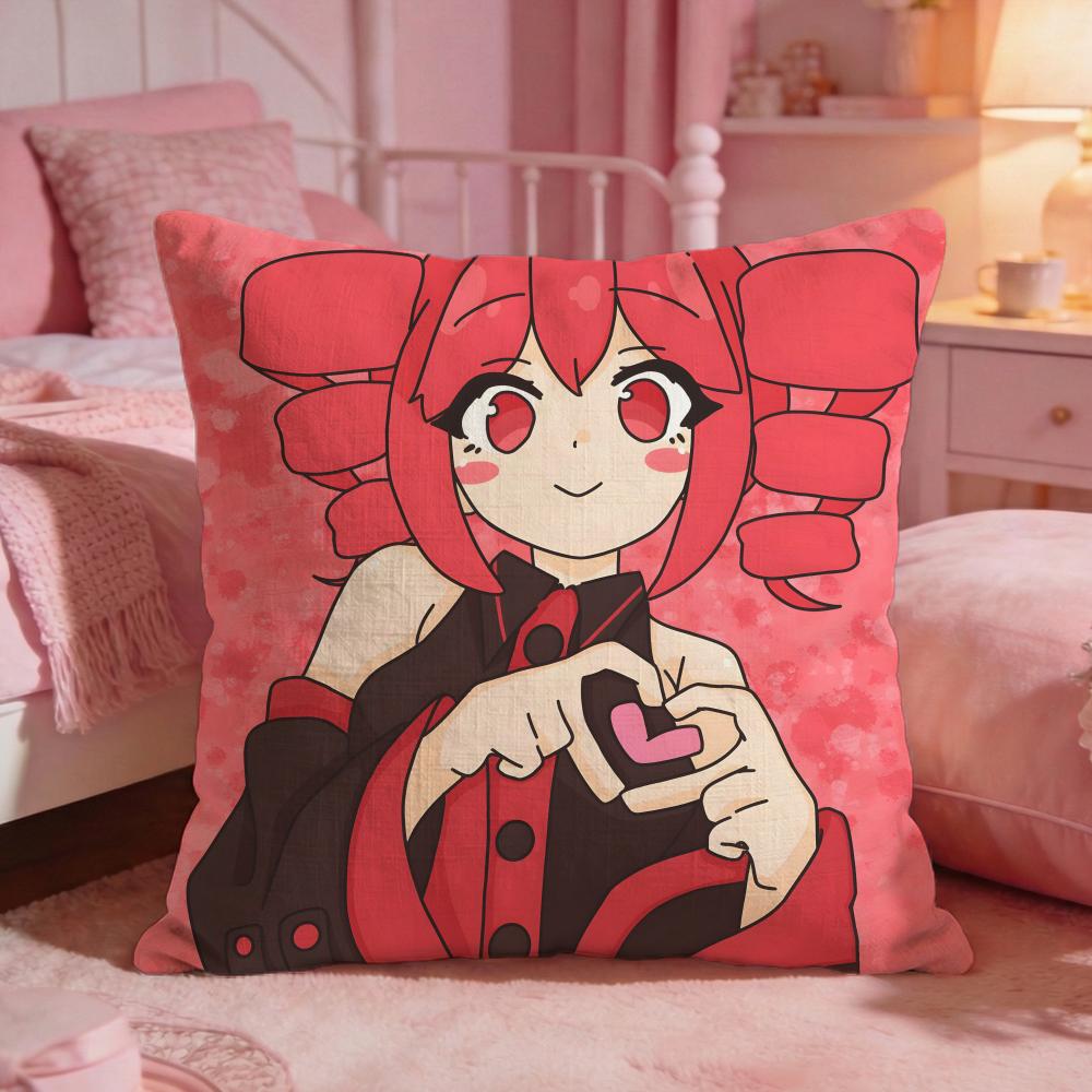 TetoAnime Teto Cushion Cover Premium Comfort Reversible Pillow Cove Two In One Design For Any Room  Car Interior