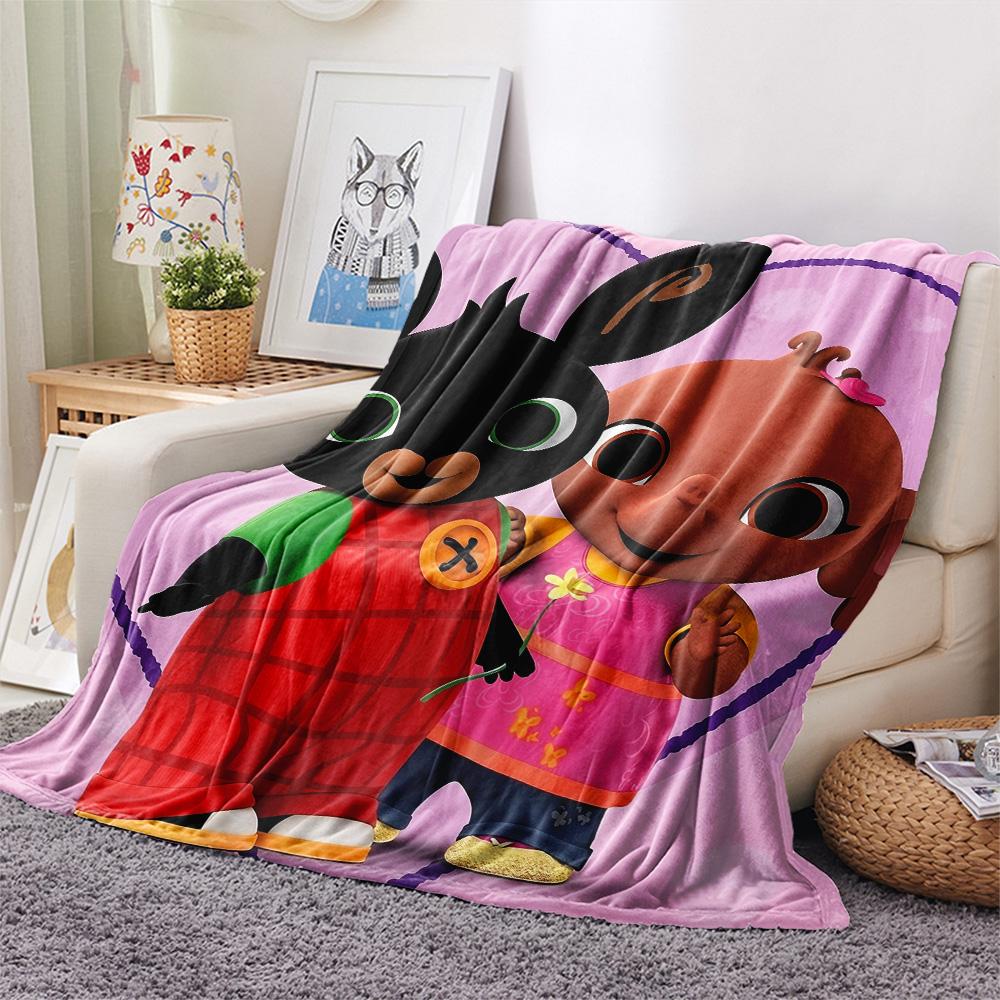 Coperta in Flanella con Stampa di Bing Bunny, Alta qualità, Confortevole per Tutte le Stagioni, Decorazione per la Casa, Calore e Comfort