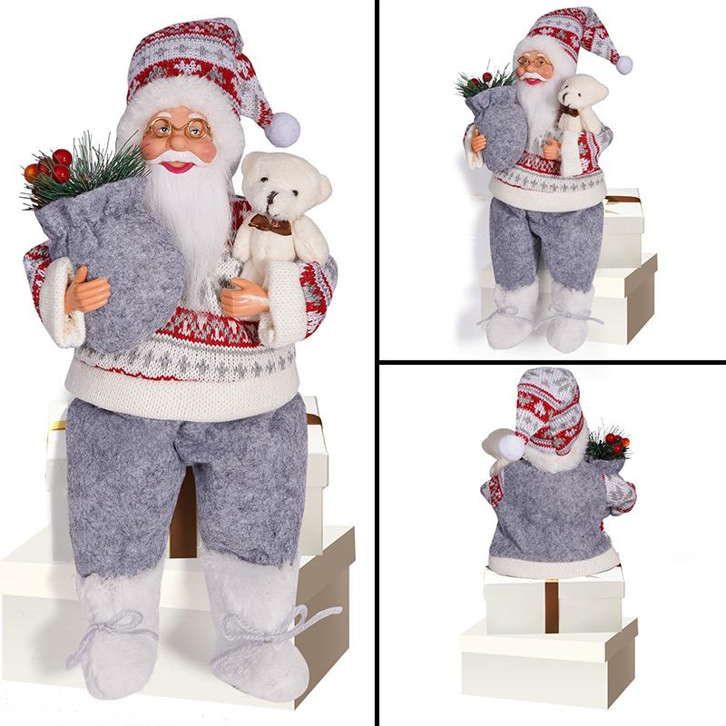 1PC Festive Santa Claus Decor for Shop Displays Handcrafted Santa Ornament for Mantle
