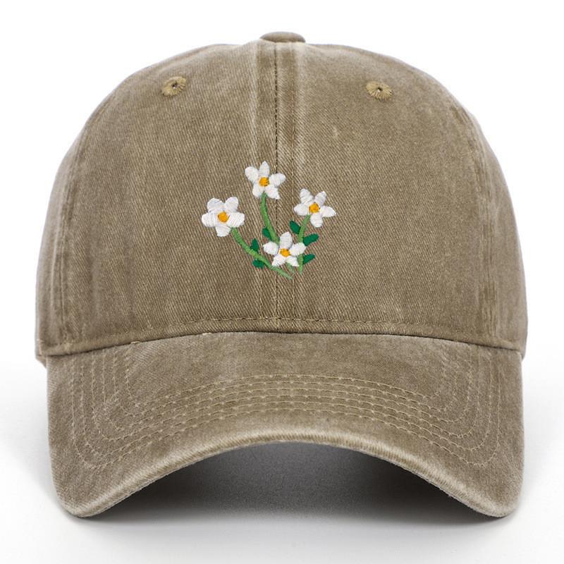Floral Embroidered Baseball Cap With Curved Brim For Casual Style
