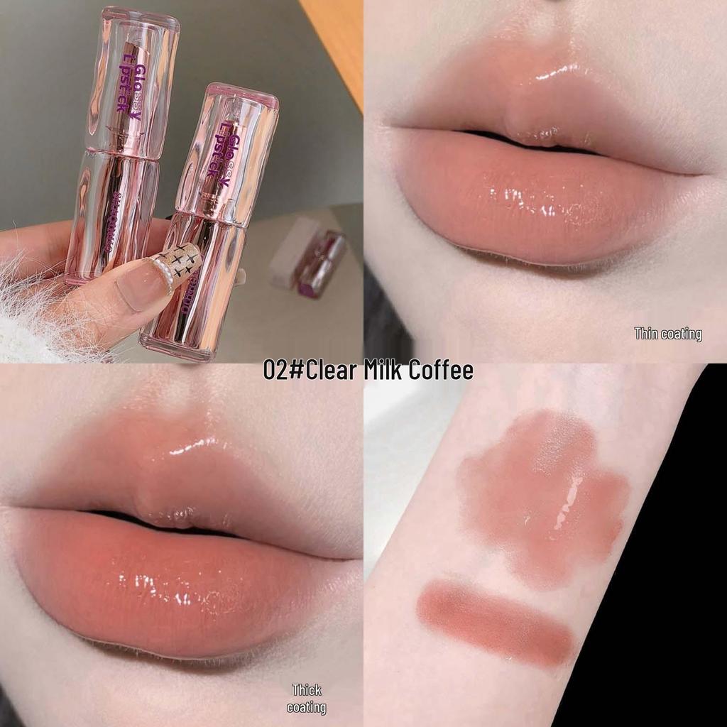Shaqi Nuo Crystal Clear Lipstick: Mirror Finish, Plump Lips, No-Makeup Look, Korean Style, Long-Lasting, Youthful Gloss.
