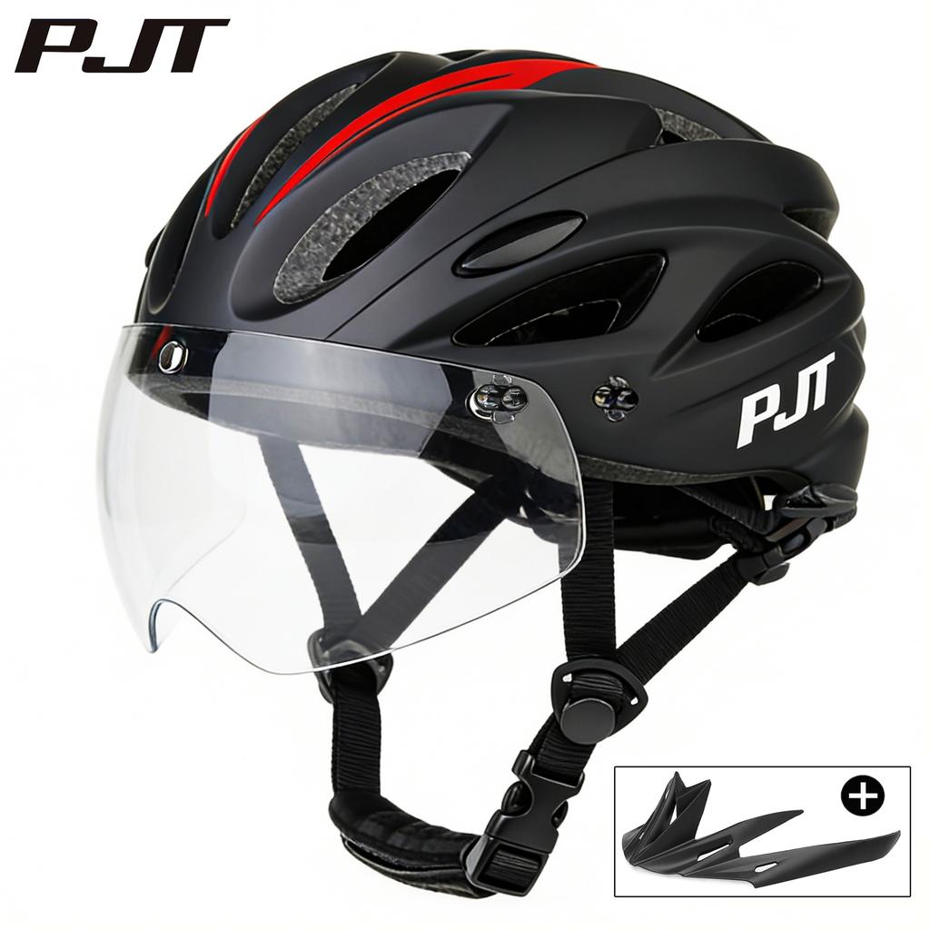 Kask rowerowy 4 w 1 z okularami przeciwsłonecznymi / Daszkiem Bezpieczeństwa Kaski Wielotrybowe noszenie Kask rowerowy Kask rowerowy MTB Dla kobiet Mężczyzn