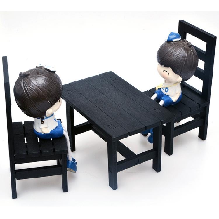 Miniature Kitchen Table And Chairs Set Wooden Dollhouses Furniture For 1/6 Scale Doll Decors