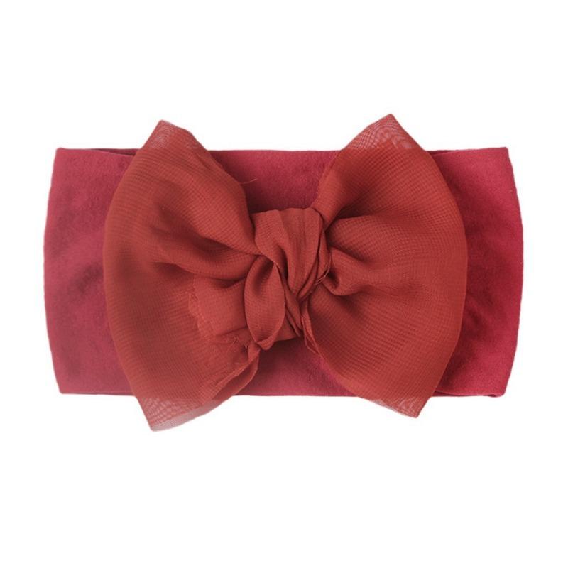 New baby nylon headband, baby cute bow wide-sided double-knotted headscarf, children's headband.