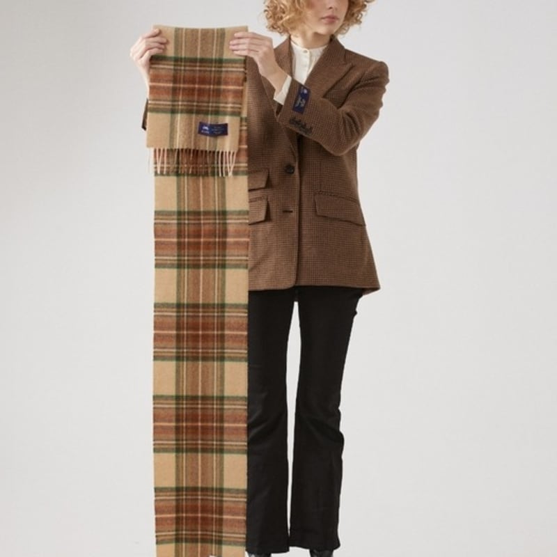 ABRAHAM MOON Merino Wool Muffler 25cm - Gresington Blush