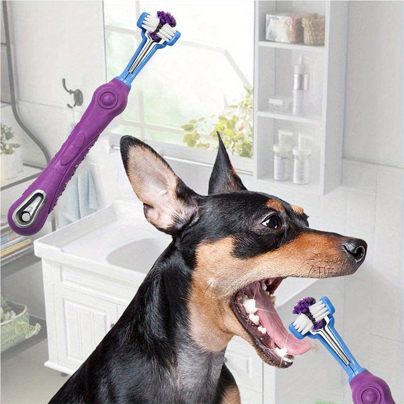 Three Sided Pet Toothbrush Three-Head Multi-angle Toothbrush Cleaning Dog Cat Brush Bad Breath Teeth Care Tool Cleaning Mouth