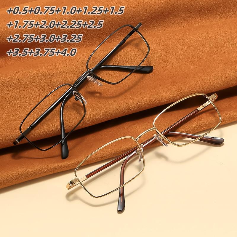 Men Reading Glasses Metal Full Frame Presbyopia Eyewear 0.5 0.75 1.0 1.25 1.5 2.0 2.25 2.5 2.75 3.0 3.25 3.5 3.75 4.0 Unisex