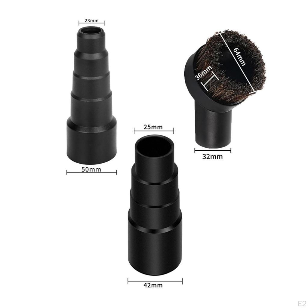 Set of 3 Vacuum Brush Hose Adapter Converters for Cleaning Fine Furniture Round Dust