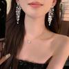 Bling Bling Long Tassel Dangle Earrings Silver Gold Earrings Trendy Metal Sequin Earrings  Women