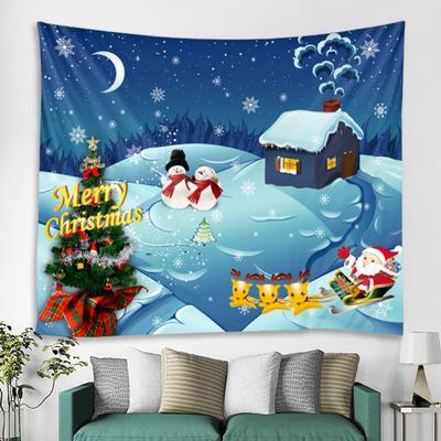 Winter Theme Snowman Christmas Tapestry Wall Blanket Wall Hanging for Home Bedroom Living Room Party Decoration New Years Gift
