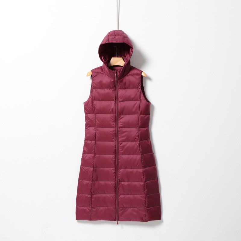 Womens Lightweight Down Vest Mid-Length Inner