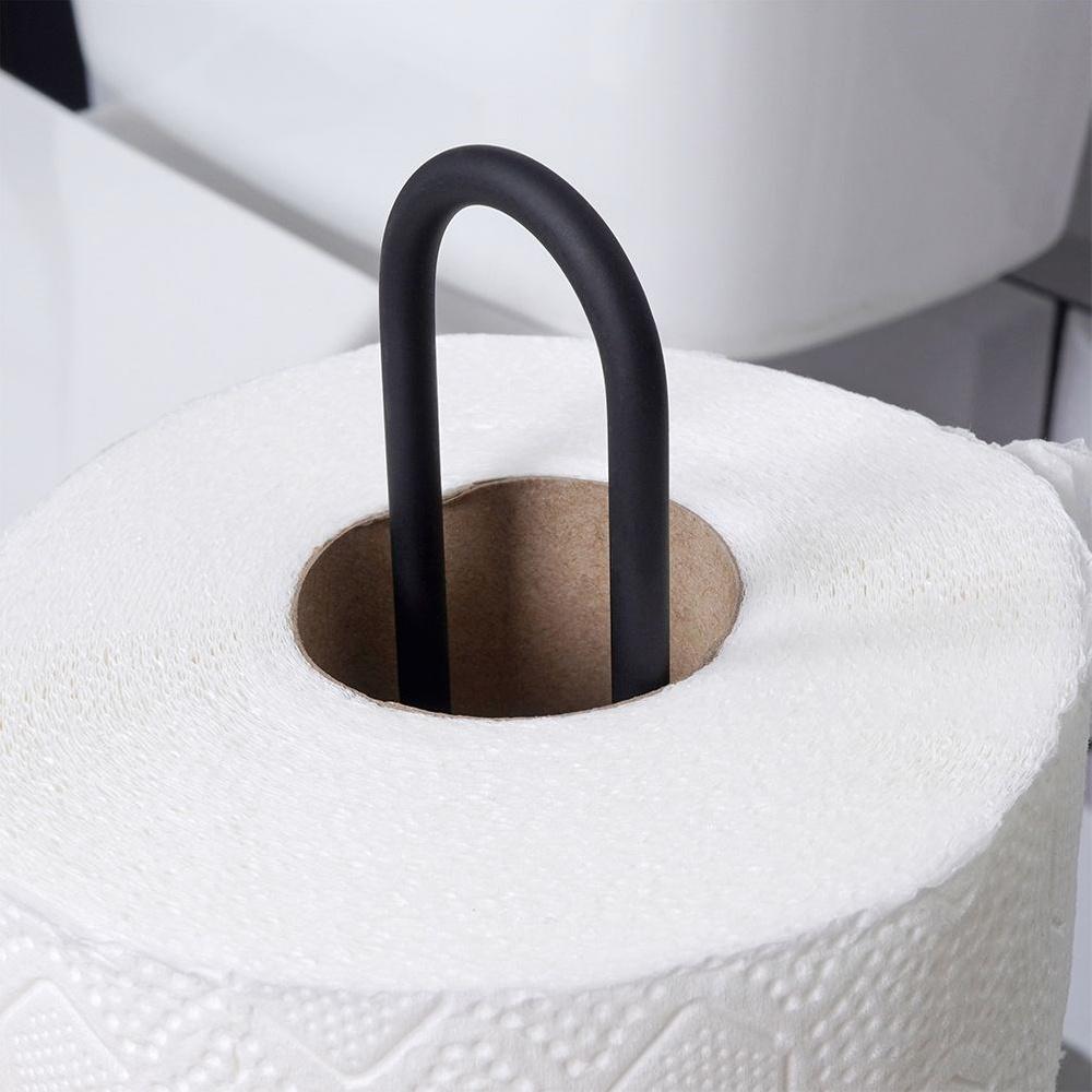 Black metal toilet paper stand 60 cm
