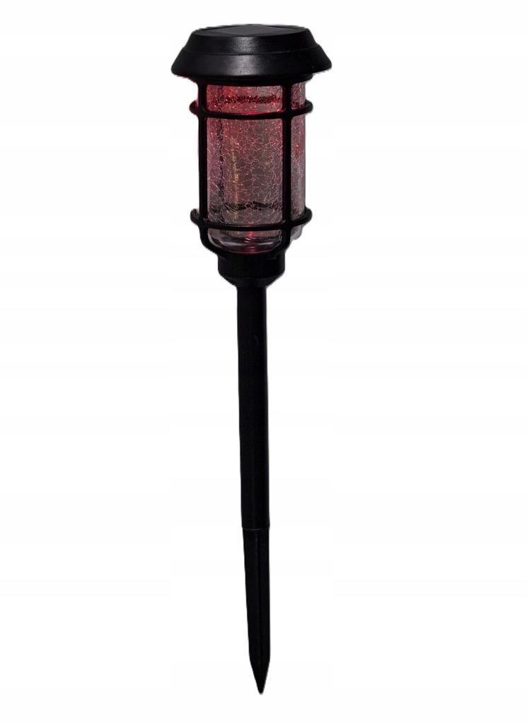 Lampka Solarna Ogrodowa Wbijana LED Zmienne Kolory Czarna 42cm 1szt