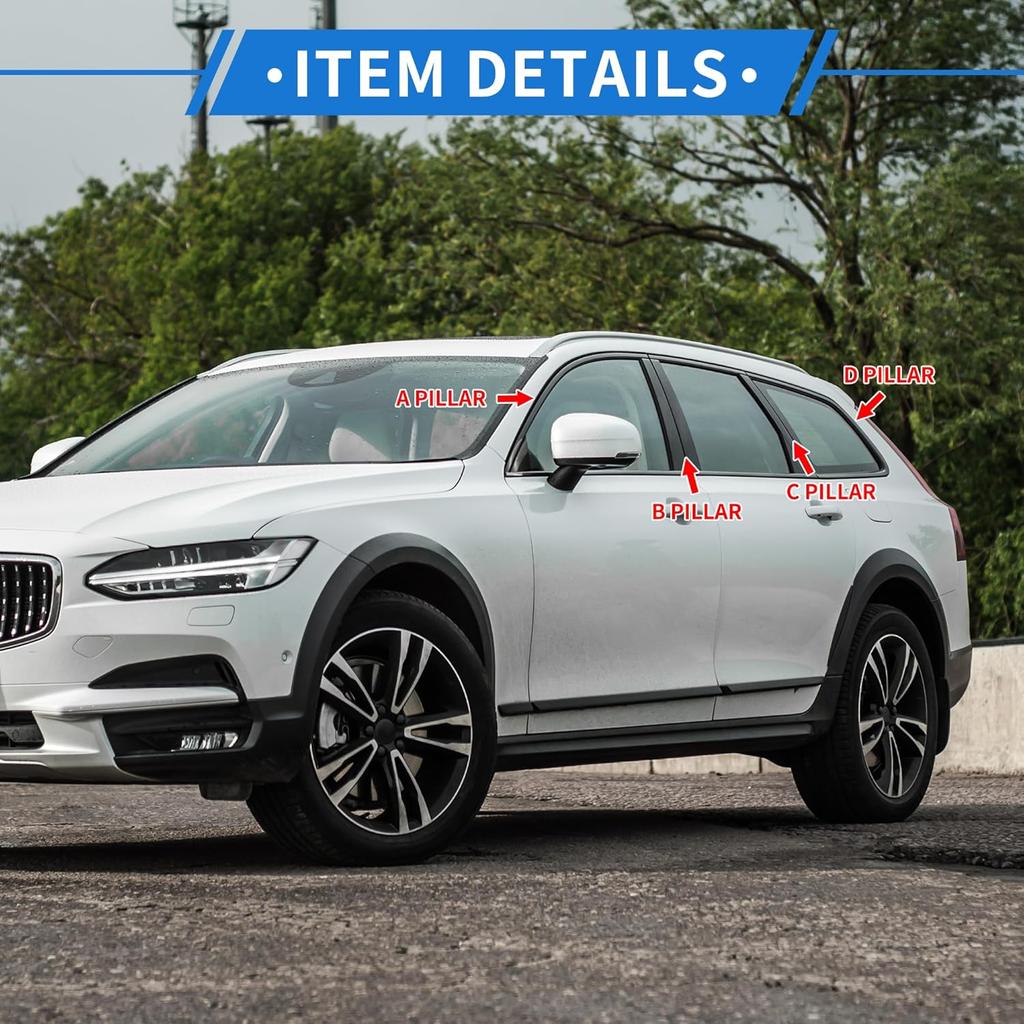 6 Pcs Door Pillar Window Trim for Kia Forte K3 2019-2024 Carbon Fiber Pattern Black Front Rear Left Right Anti Scratch Sticker Pillar Posts Cover