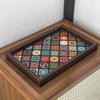 Bohemian Style Wooden Tray 30x20cm Handmade Snack Tray Square Jewelry Storage Tray for Desktop Foyer Decoration Home Storage