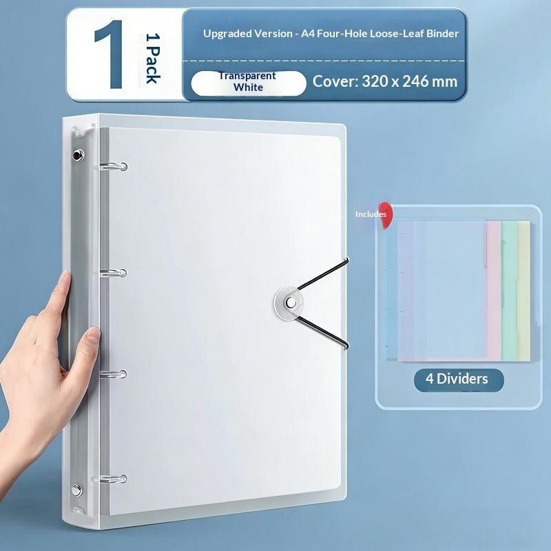 Waterproof Transparent Plastic 3 Ring Binder 5 Colors Elastic Buckle For School Office Document Storage