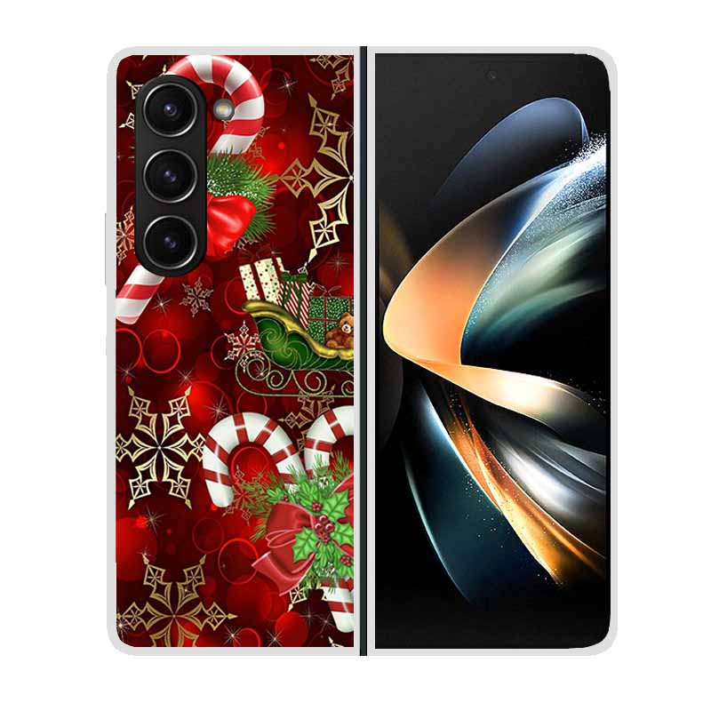Christmas Cover For Samsung Galaxy Z Fold 5 5G Cases ZFold3 4 2 Clear Plastic Hard Back Cases For Samsung Z Fold 3 Phone Covers