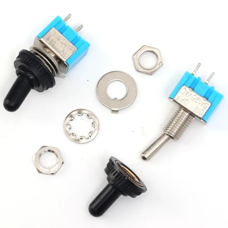 For Motorcycles Boat Supplies Accessory MT-S101 2 Pin 2 Position Mini Toggle Button Switch Blue Micro Toggle Switch Tool 1-10PCS