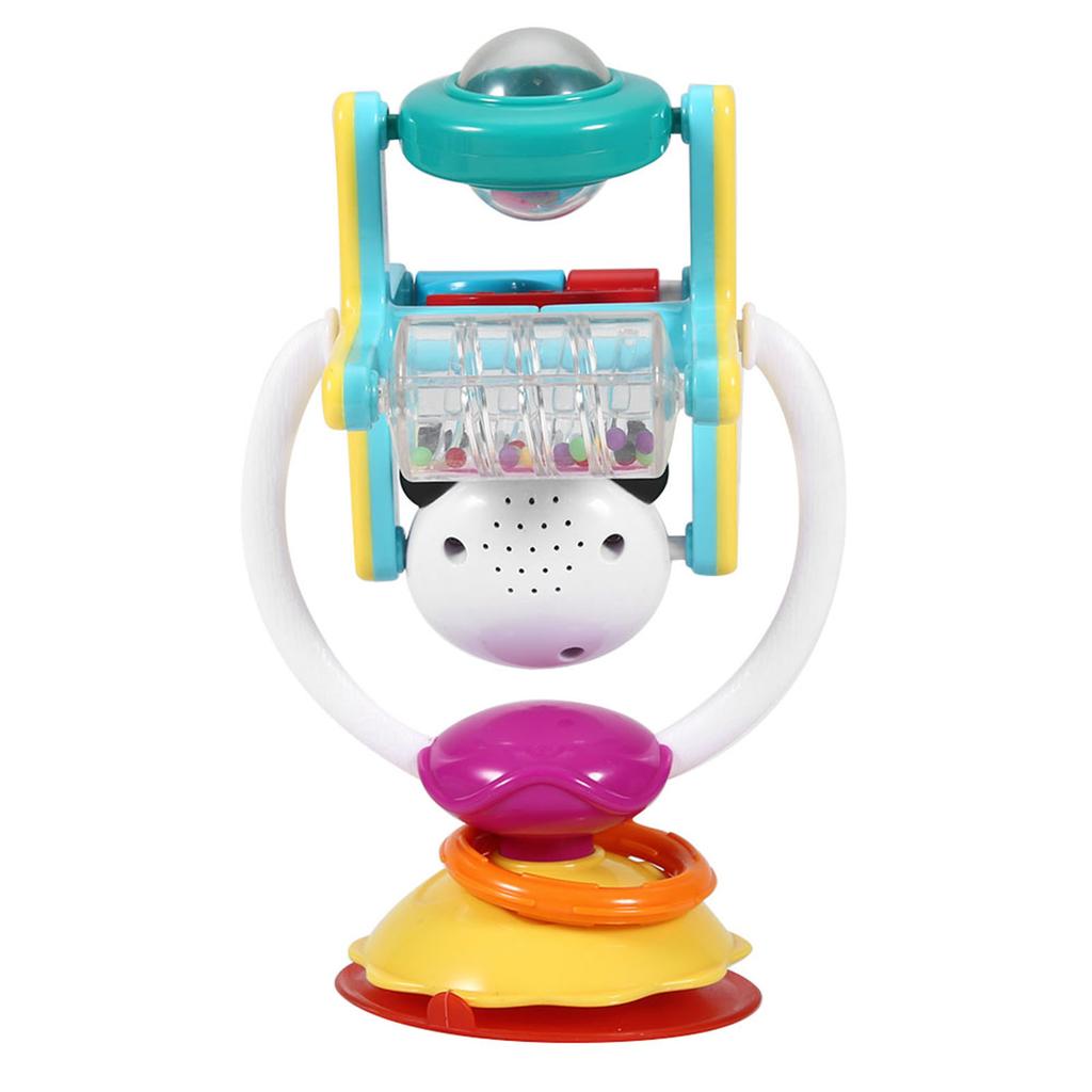 Rotating Colorful Baby Rattle Baby Eating Table Stroller Infant Suction Handbell Toy