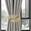 New Leaf Shape Metal Curtain Tiebacks Adjustable Clip Vintage Style Curtain Pull Hook Buckle Clip Curtains Tie Holder Home Decor