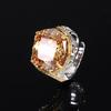 Jewelry Copper Bottom Gold-Plated Simulation Bird'S Nest Cut Fat Square Premium Ring Female 14 * 16