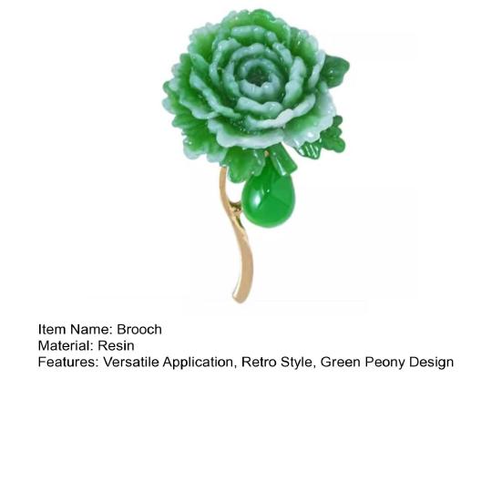 Peony Brooch Resin Flower Brooch Pin Retro Peony Lapel Pin Fashion Accessory