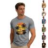 Top Masculino Estampa de Férias Gola Redonda Manga Curta Casual Esportivo