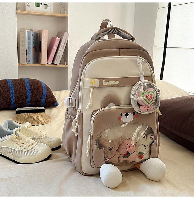Schoolbag New High-value Japanese Ins Fresh and Sweet Candy-colored Backpack, Lightweight and Large-capacity Backpack for Junior and Senior High