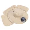 Solar Fan Sun Hat USB Rechargeable   UPF50 Waterproof Wide Brim Fishing Hat with Neck Flap for Beach Garden Outdoor Sports