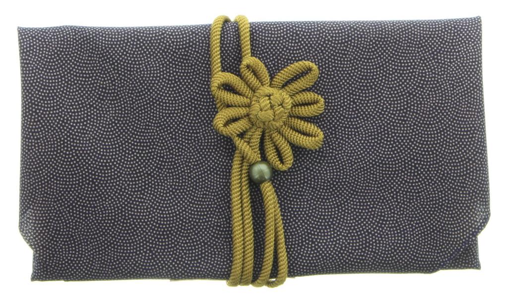 Decorative Knotted Fukusa (strap) with a Single-sided Dyeing Pattern, Shark Pattern, Solid, Purplebeige