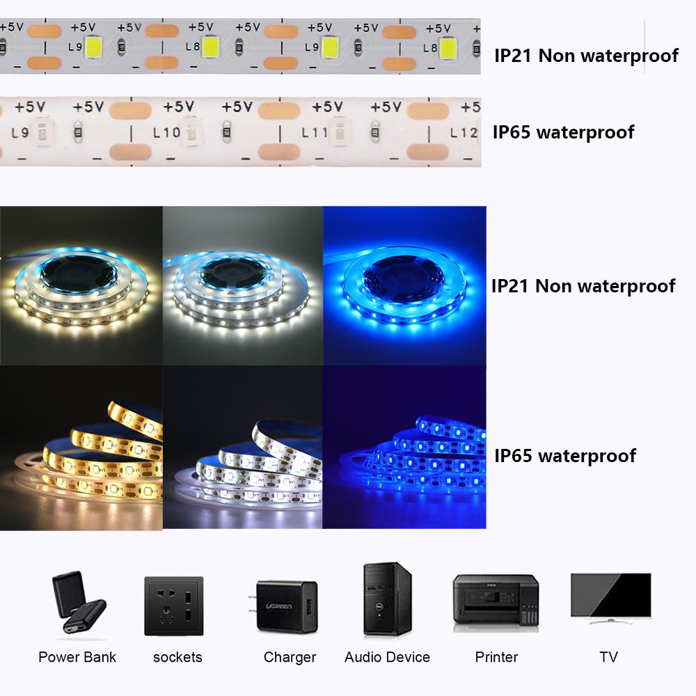 5V USB 2835 LED Strip Touch Dimmer Switch Kit Light Tape Flex 60LED/m Under Cabinet Lights Night Lamp Waterproof 0.5M 1M 2M 5M