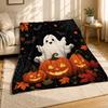Koc z koralowego polaru z dyniami Jack O Lantern