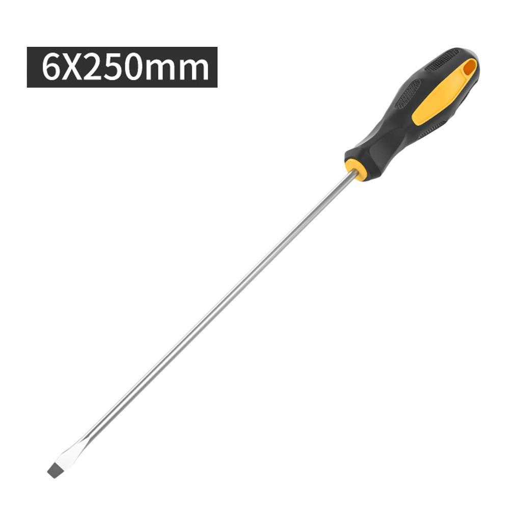 Magnetic Slotted Screwdriver with Comfortable Rubber Handle 12 Inch Length