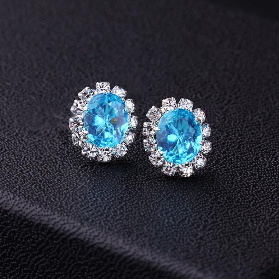 Fashion Women Lady Elegant Rhinestone Flower Ear Stud Earrings Gift Jewelry