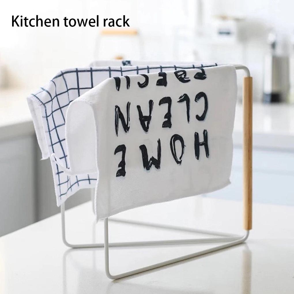 Kitchen Rag Storage Rack Hanging Cloth Shelf Holder Organizer Iron Multifunction Sundries Vertical Restaurant Drying Holder