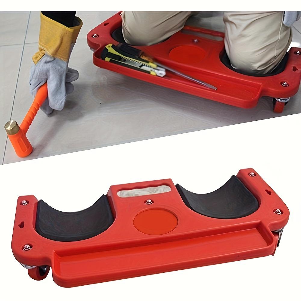1pc Heavy-Duty Rolling Knee Pad  with Wheels - ABS Plastic Ergonomic Kneeling Pad, Built-In Tool Tray & Comfortable Cushion for Carpenters