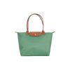 Le Pliage Solid Logo Snap Zipper Foldable Nylon Canvas Dumpling Tote Shopping Shoulder Bag Medium Women Tote Sage-Green 2605089P84