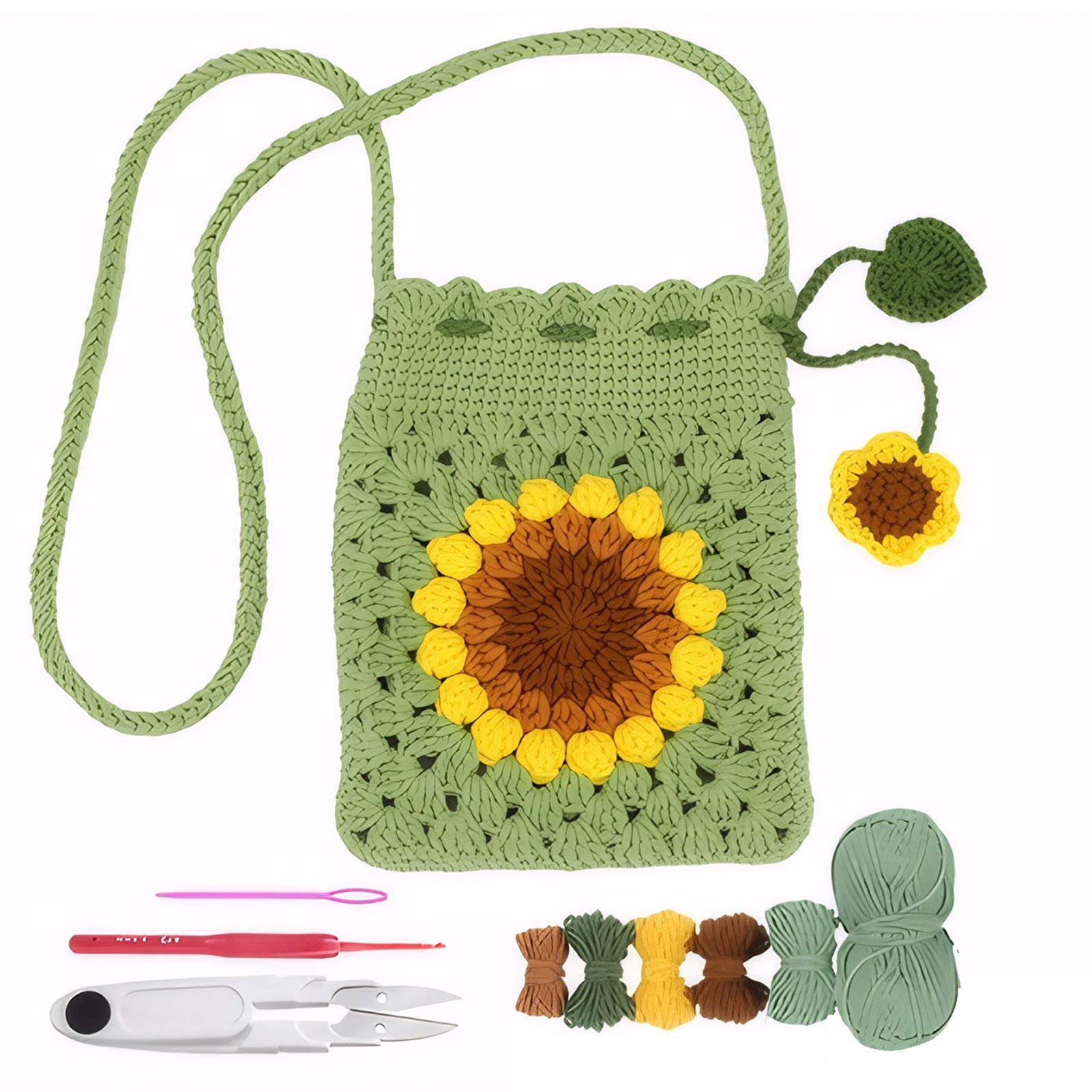 

New Crochet Kit for Beginners Adult with Video Tutorials Include Crochet Hook,Yarn and Kniting Supplies for Bag Craft DIY