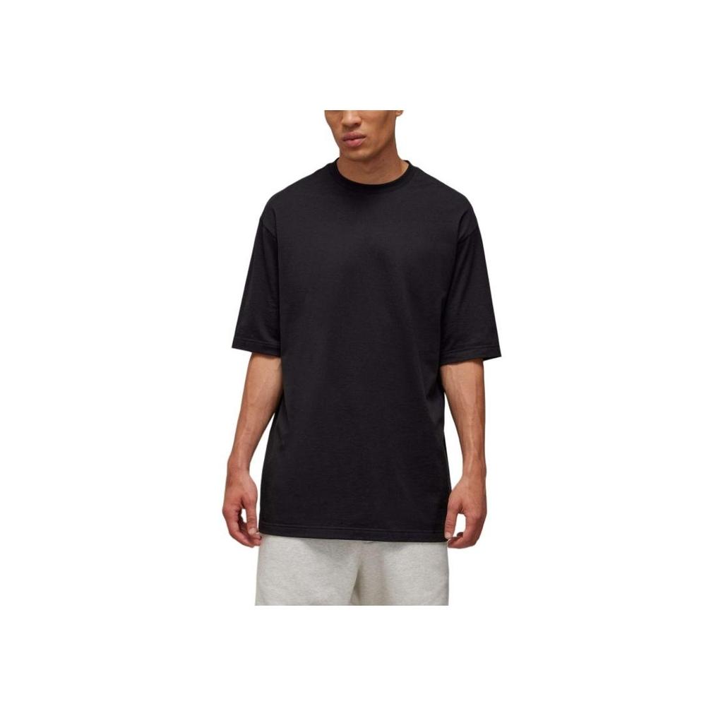 Adidas Solid Color Comfortable Soft Crew Neck Pullover Short Sleeve T-Shirt Unisex Tops Black IW0071