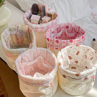 Large Capacity Cosmetic Bag Makeup Organizer Cylindrical Storage Pouch Portable Travel Toiletry Bag Waterproof Professional Makeup Brush Case