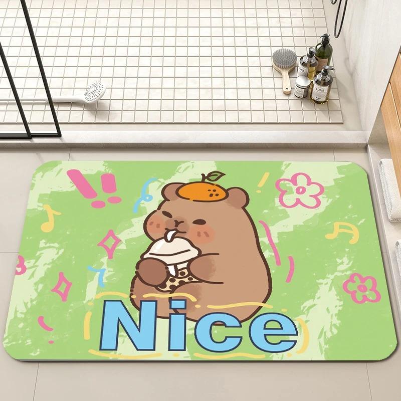 Capibala Dolphin Bathroom Absorbent Floor Mat Toilet Dirty Diatomaceous Mud Floor Mat Toilet Door Non-Slip Mat Exquisite HOME